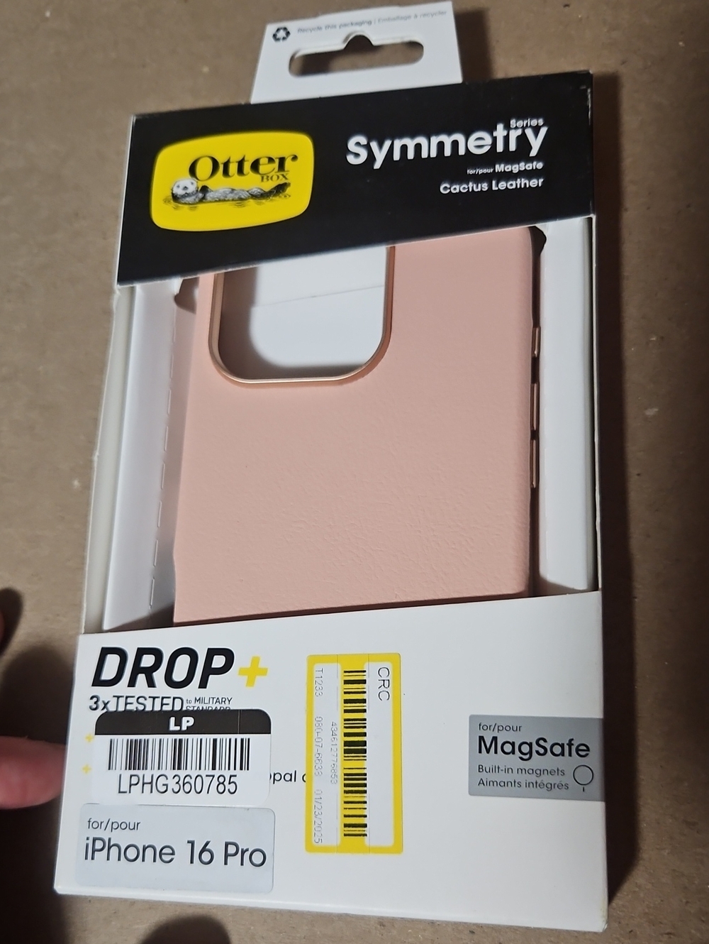 OtterBox iPhone 16 PRO Symmetry Series Case with MagSafe - PINK CACTUS LEATHER